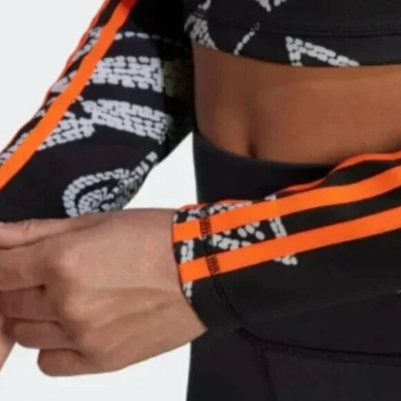 NWOT adidas X FARM Rio Crop Long Sleeve Shirt | Black X Small - Picture 7 of 7